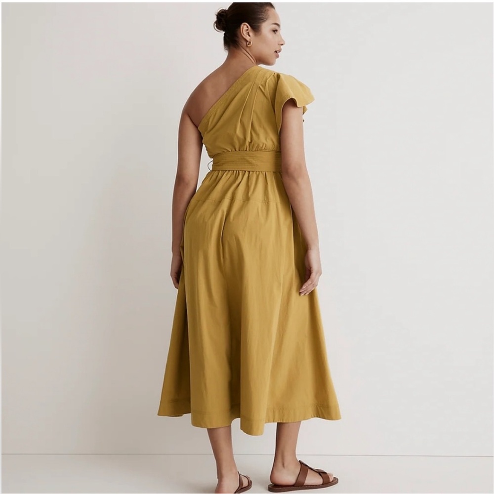 Madewell One Shoulder Ruffled Midi Dress - Picture 3 of 4